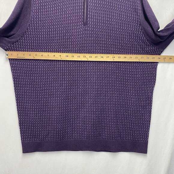 Tommy Bahama Seaport Quater-Zip Mock Neck Pullover Knit Sweater Men XXL Purple - Picture 4 of 12